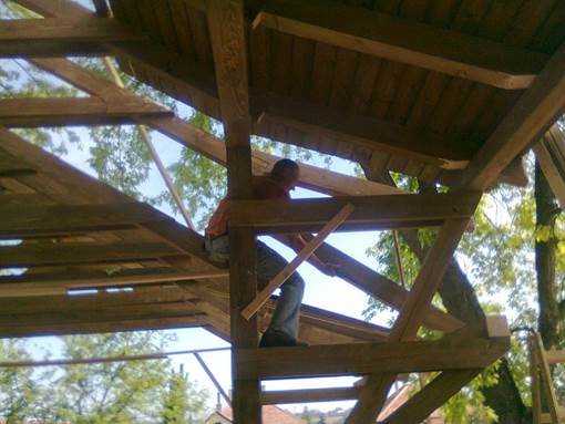 wooden canopy structure